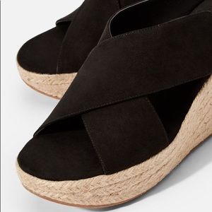 Just Fab 👡 Stelina Espadrille Wedge - Black 7.5